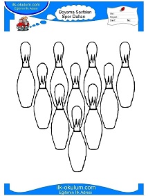 Çocuklar İçin Bowling Boyama Sayfaları 